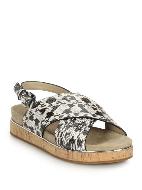 black michael kors flat shoes|michael kors snakeskin flats.